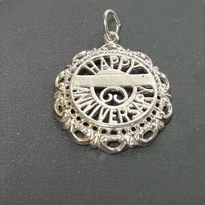 Vintage Sterling Silver 'HAPPY ANNIVERSARY' Pendant Charm